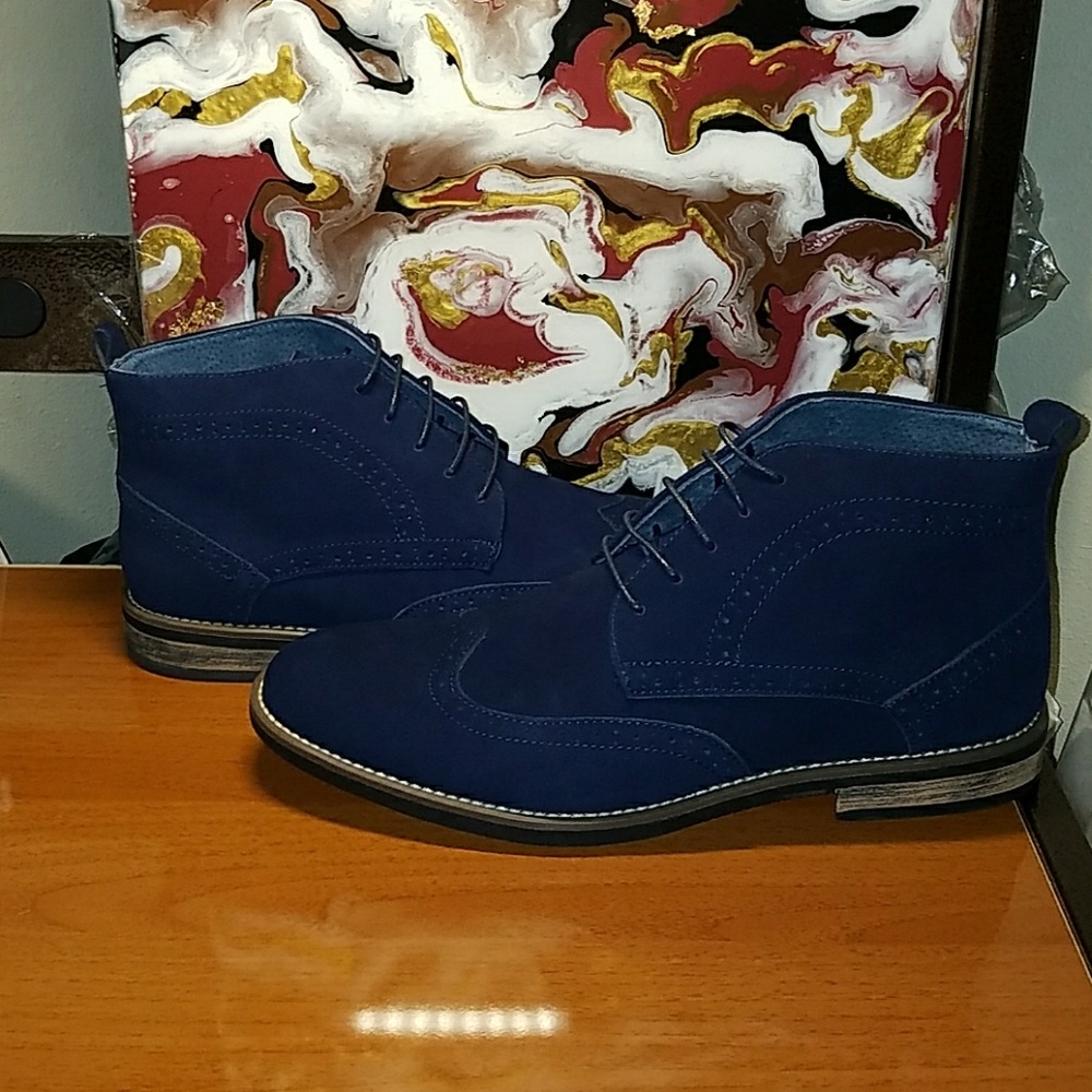 Mens "Ricardo" Suede Leather Lace Up Chukka Boots - Picture 1 of 8